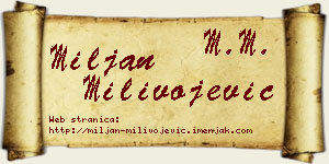 Miljan Milivojević vizit kartica